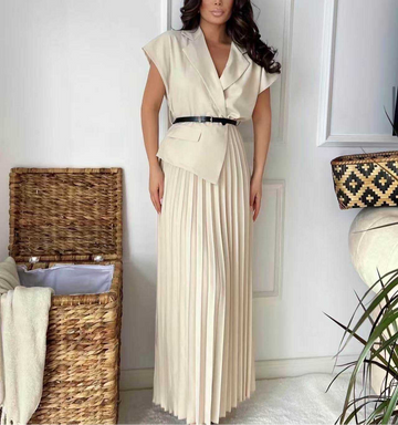 Robe Plissé Beige